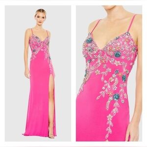 MAC DUGGAL 42006 NWT Multi Color Beaded Floral Cami Gown